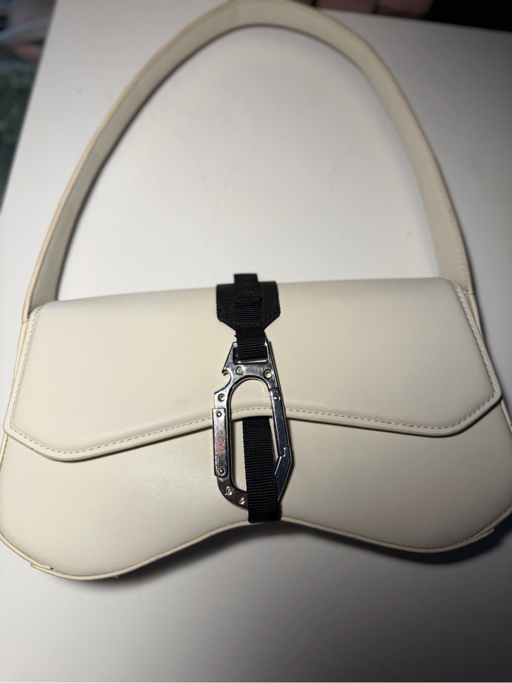 AMQ Leather Clip Bag